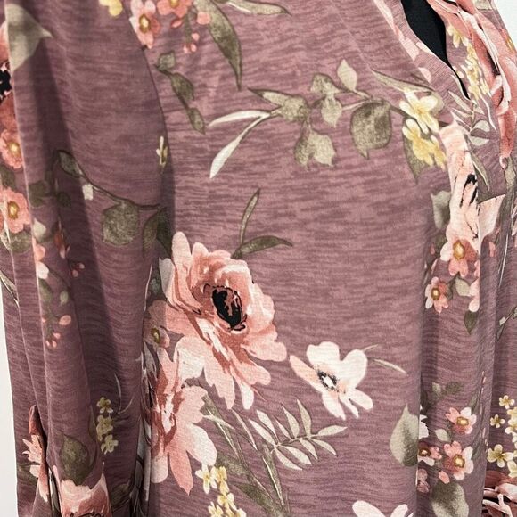 Floral Mauve 3/4 Sleeve Blouse *No Label* Women’s - Picture 2 of 9